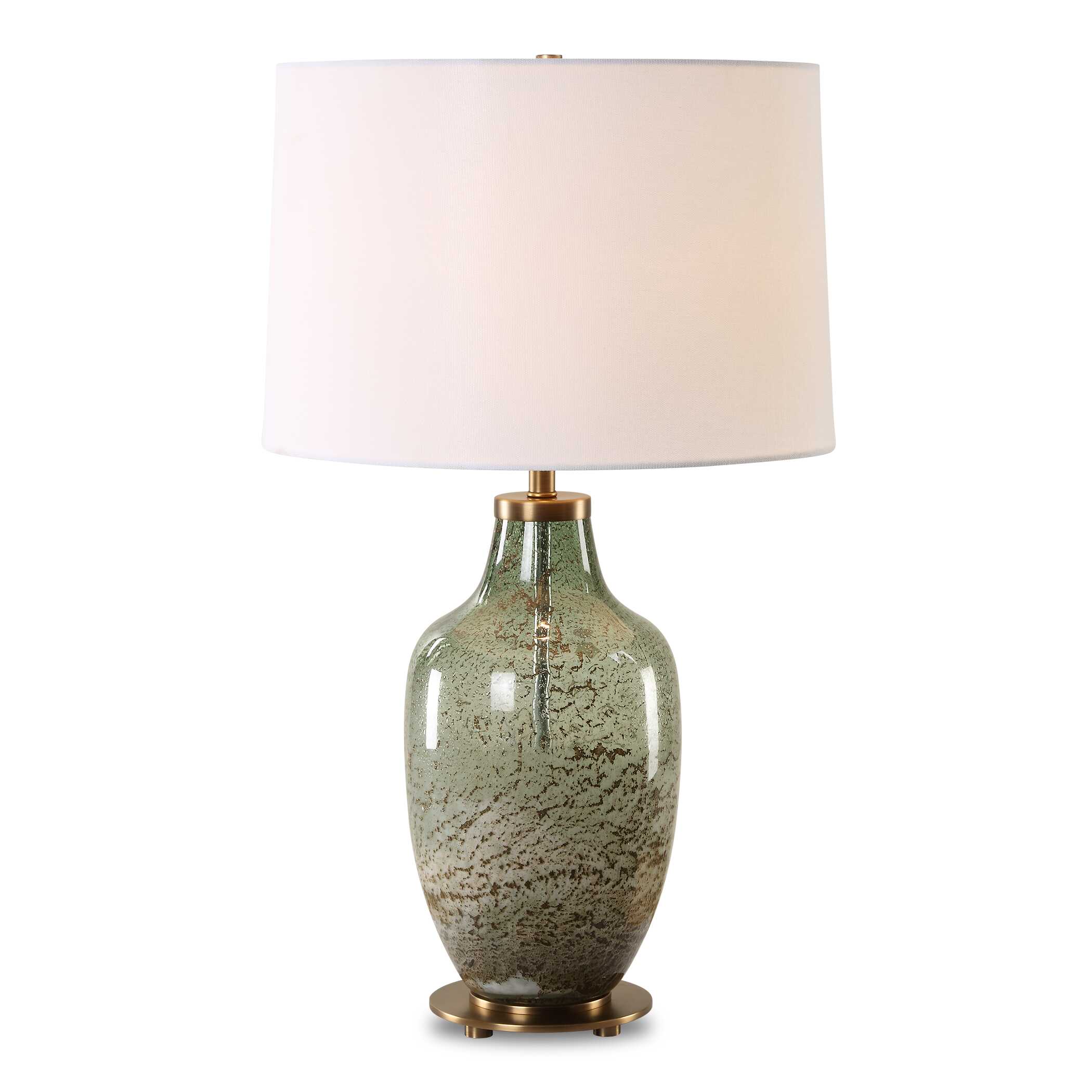 Chianti Olive Glass Table Lamp, by Uttermost, 16" width x 27.5" height x 16" depth View 1