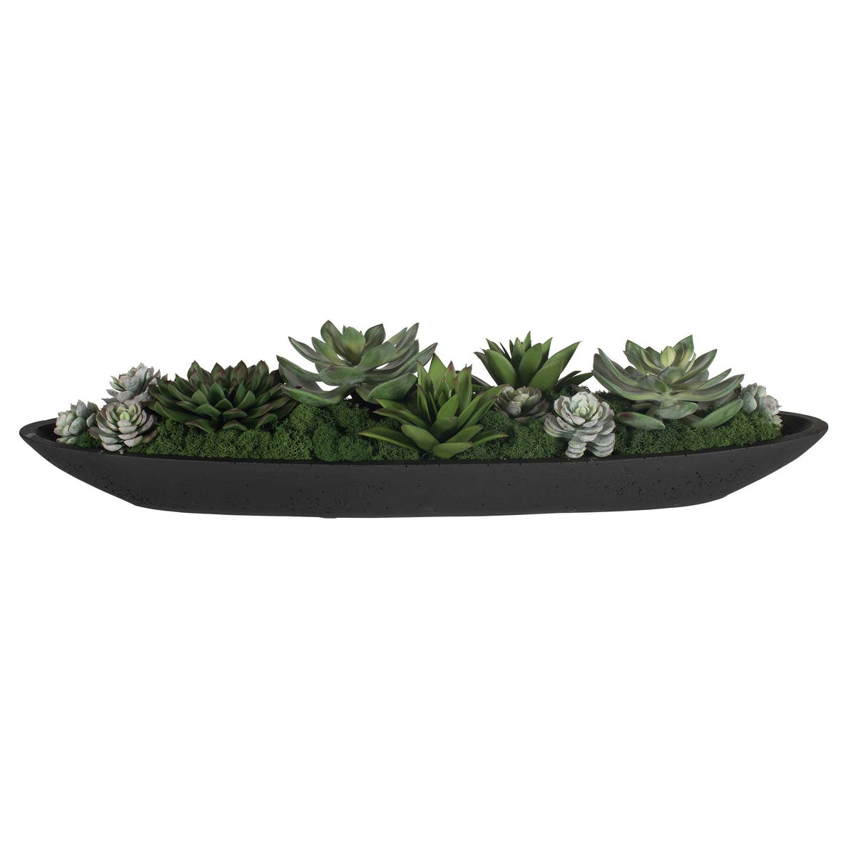 Verde Succulent Centerpiece In Bowl, Artificial Plants & Flower by Uttermost, 29" width x 6" height x 8" depth View 6