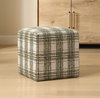 Joie Ireland Plaid Ottoman, by Uttermost, 18" width x 18" height x 18" depth thumbnail 2