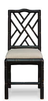 Brighton Bamboo Side Chair,Black, Dining Chair by Sarreid, 17" length x 22" width x 39" height thumbnail 1