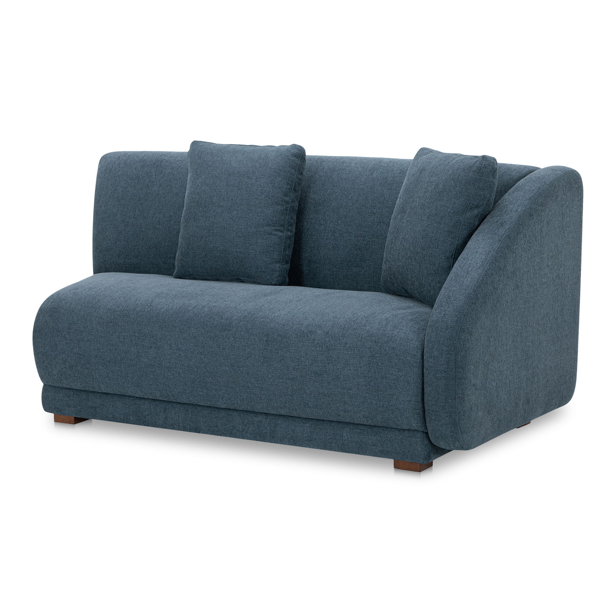Fraser Right Arm Facing Sofa Deep Blue, Sectional Sofa by Moe's Home, 70" width x 31.5" height x 34.3" depth View 2