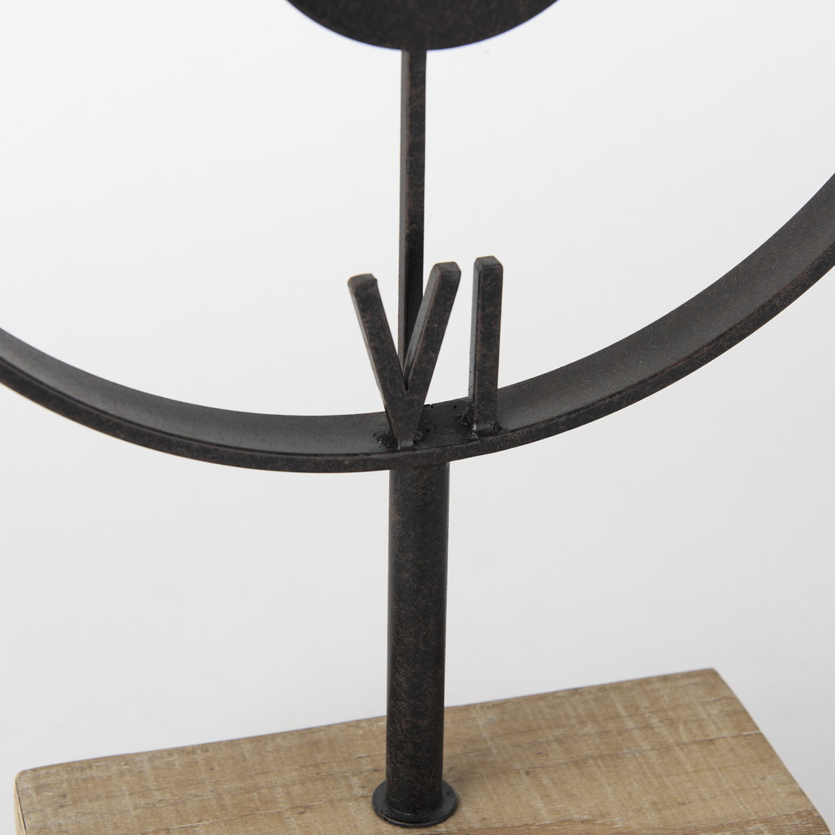Oris Black Metal/Wood Open Frame Table Clock, by Mercana, 11.42" length x 3.15" width x 17.72" height View 9