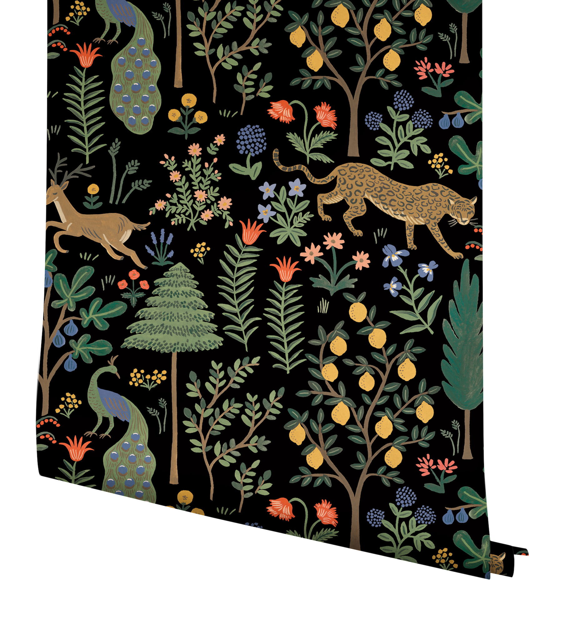 Menagerie Black Peel & Stick Wallpaper large image 