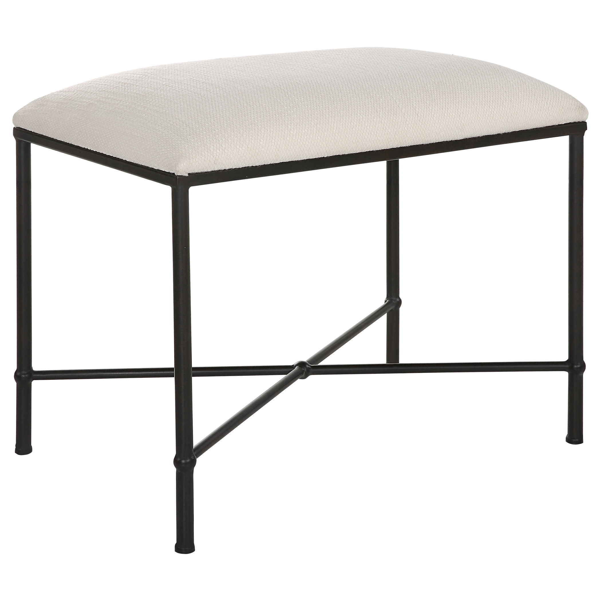 Avenham Small Black Framed Bench large image 