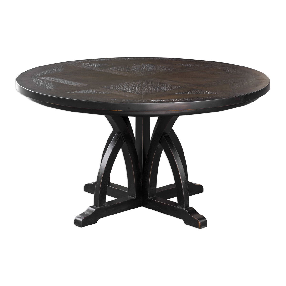 Maiva Round Black Dining Table, by Uttermost, 56" width x 30" height x 56" depth View 1
