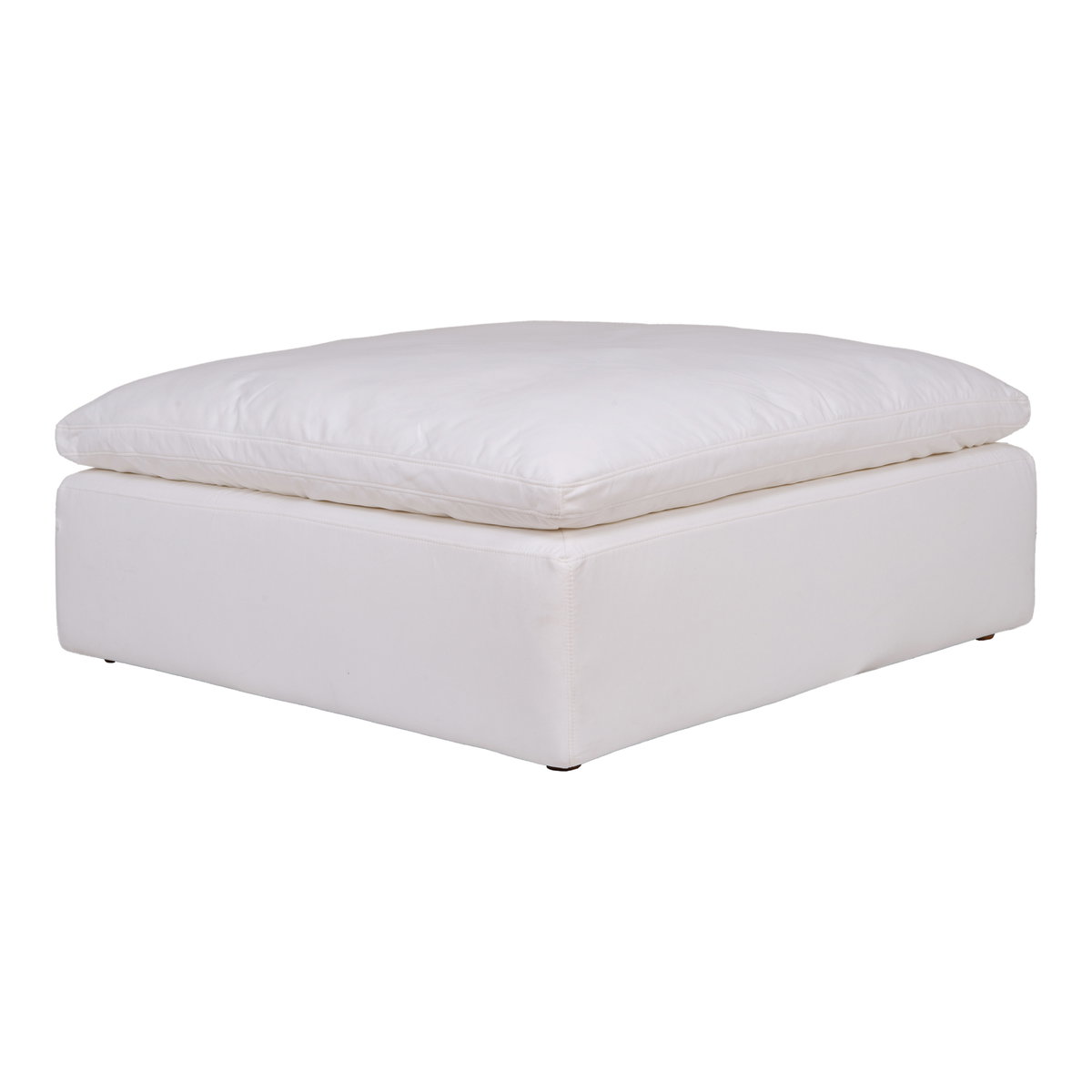 Clay Ottoman Cream White, by Moe's Home, 44.5" width x 19.5" height x 44.5" depth View 2