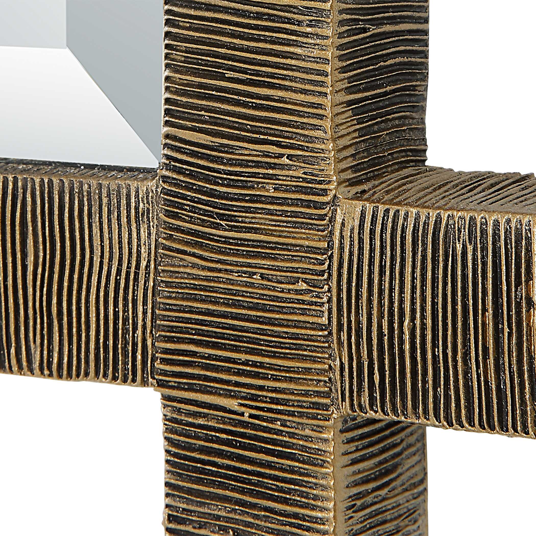 Abanu Ribbed Gold Dressing Mirror, by Uttermost, 22" width x 60.25" height x 1.25" depth View 7