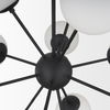 Barbara Matte Black Metal with Frosted Glass Globes 11-Light Chandelier, by Mercana, 31.5" length x 31.5" width x 31.5" height thumbnail 8