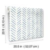 Painted Herringbone Navy Peel & Stick Wallpaper thumbnail 5