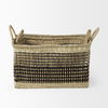 Nia  Set of 2 Light Brown Seagrass Rectangular Basket with Handles, Bins & Basket by Mercana, 18.5" length x 13.39" width x 14.57" height thumbnail 4