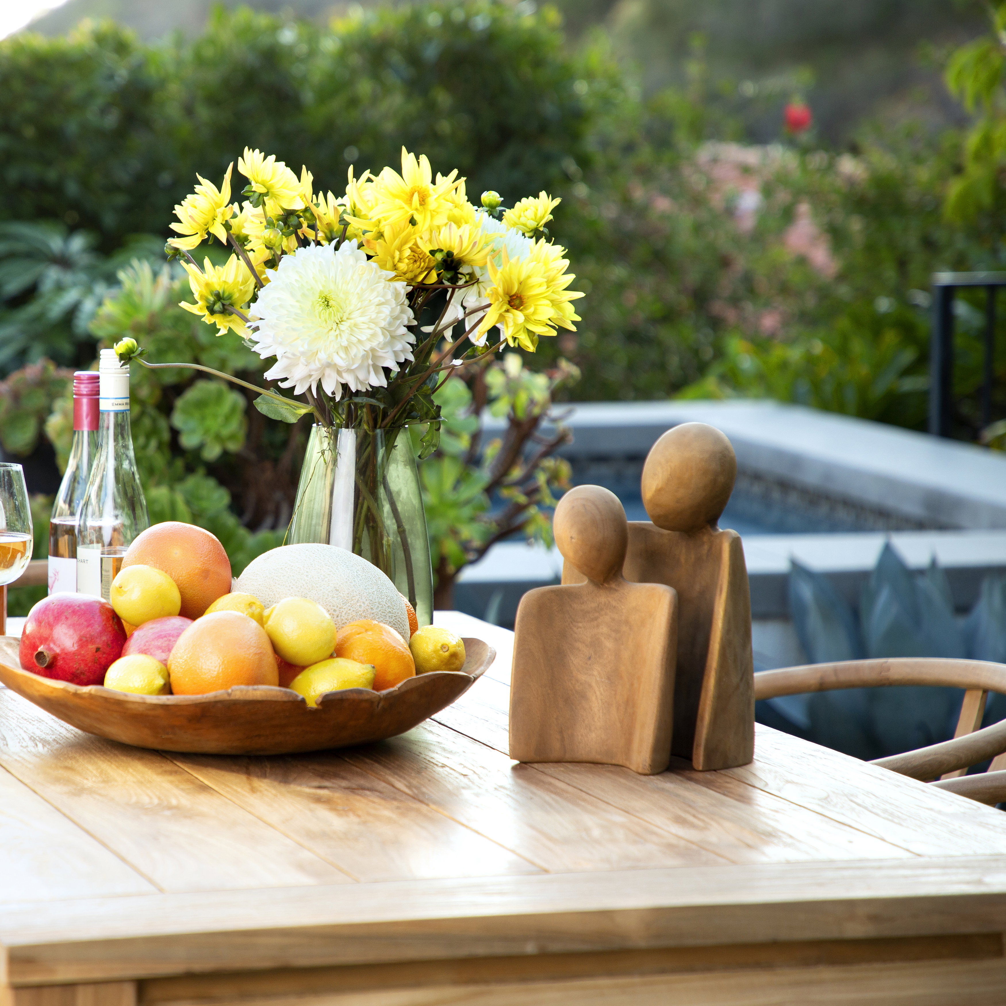 Wood Sculpture Set of 2, Decor by Dovetail, 10" width x 6" height x 4" depth View 2