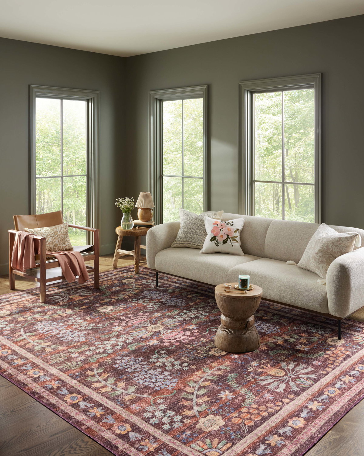 Rifle Paper Co. x Loloi Maison Rug, 5' length x 5' width View 2