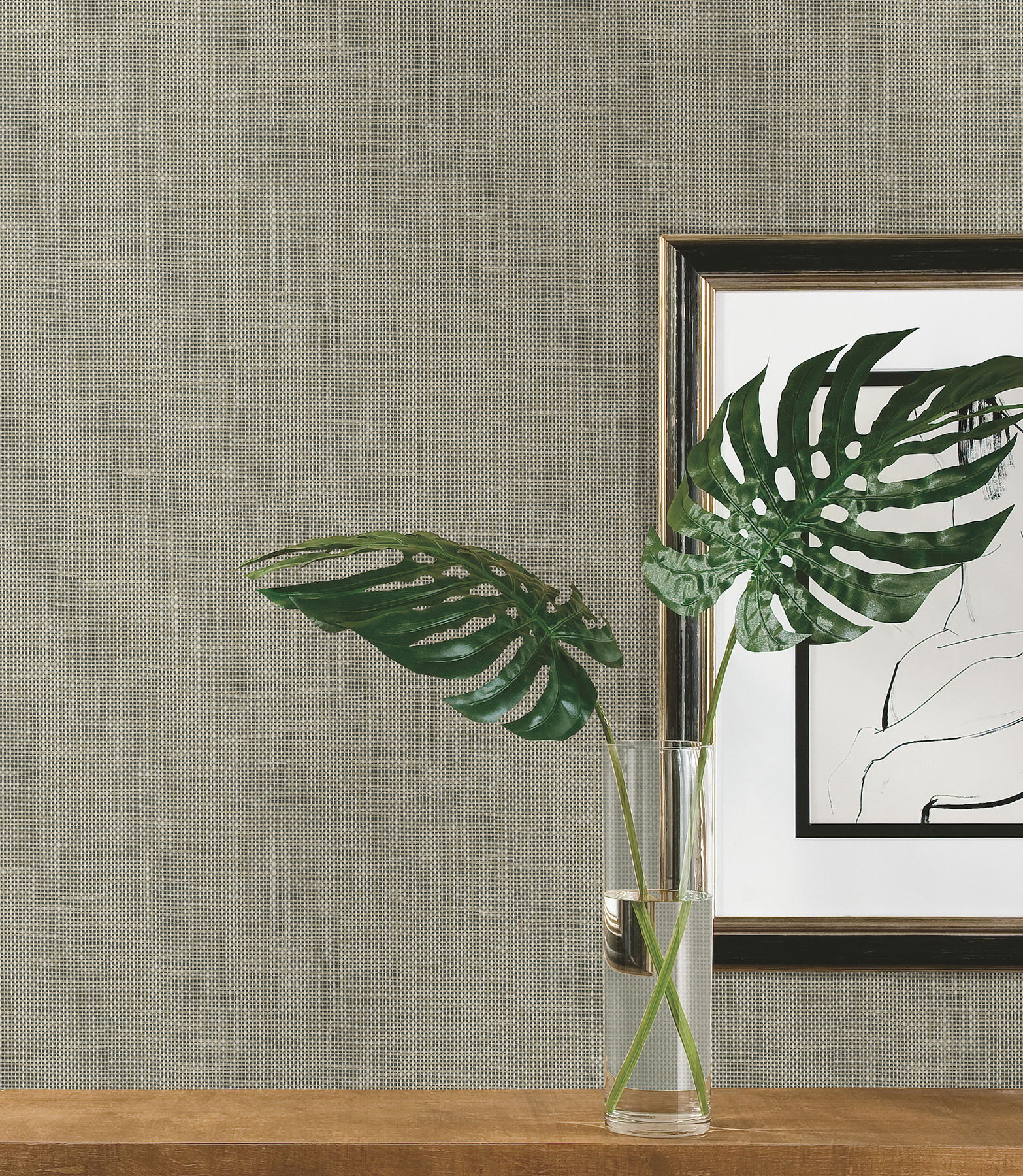 Reed Basket Brown Peel & Stick Wallpaper large image 