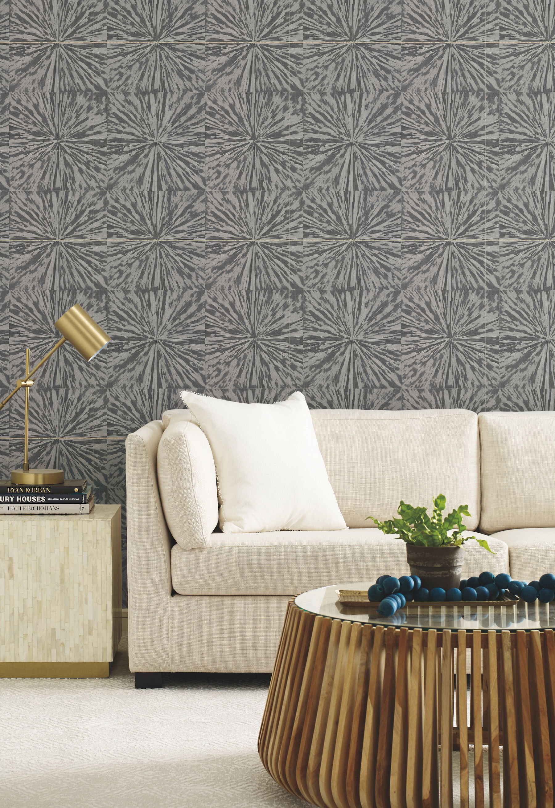 Squareburst Charcoal Wallpaper large image 