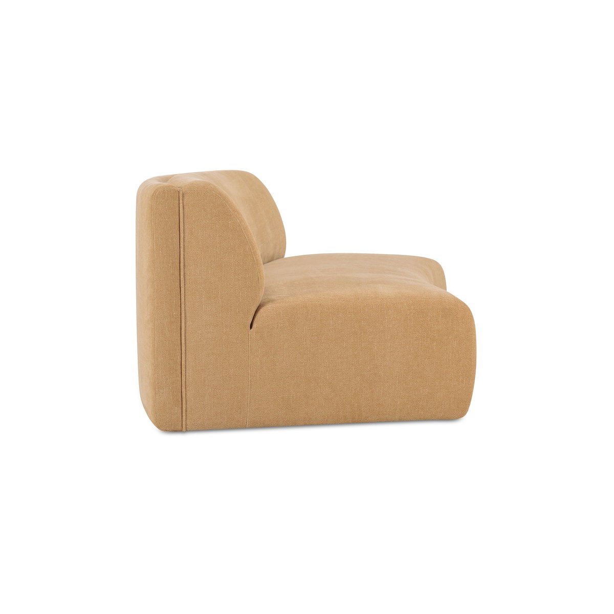 Naomi Concave Sofa Golden Yellow, Sectional Sofa by Moe's Home, 80.7" width x 28.3" height x 39" depth View 4