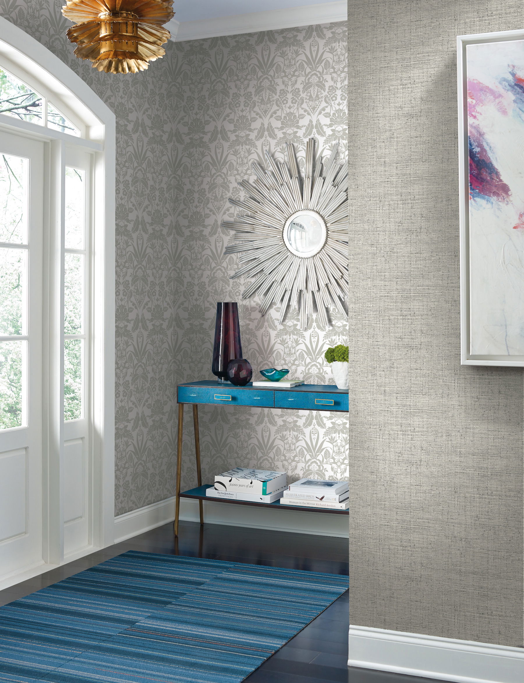 Papyrus Weave White Wallpaper large image 