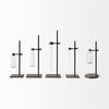 Jarvis Set of Five Dark Brown Metal and Glass Chemistry Inspired Bottles thumbnail 5