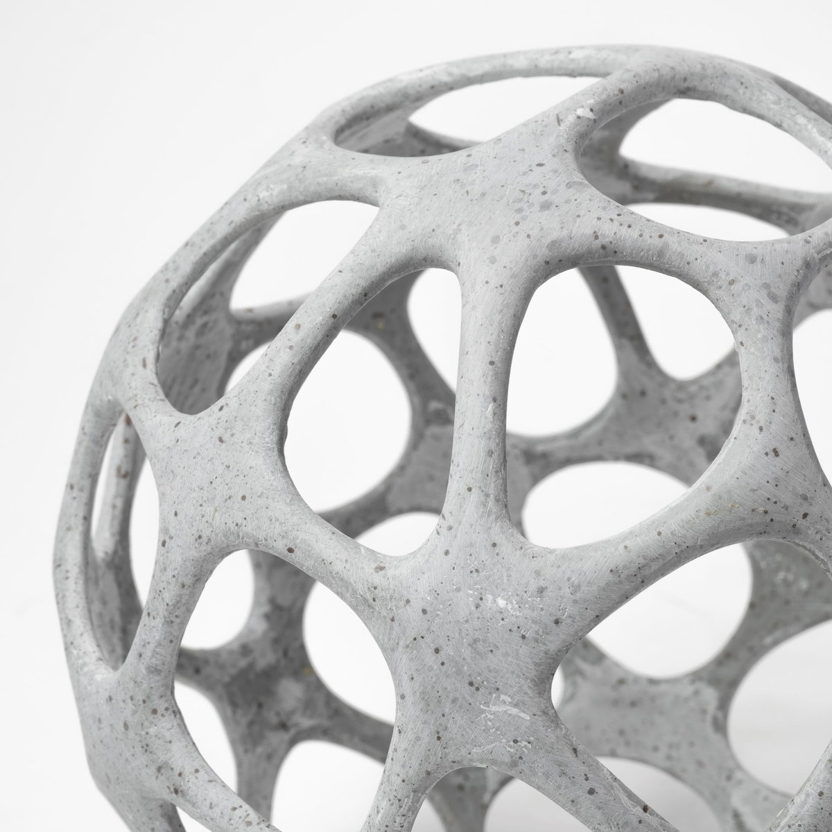 Spiro 7L x 7W Off-White Hollow Decorative Orb, Decorative Object by Mercana, 7.28" length x 7.28" width x 7.28" height View 4