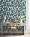 Hydrangea Blue Wallpaper, by York Wall, 27' length x 2'3" width x 0.02" depth thumbnail 2