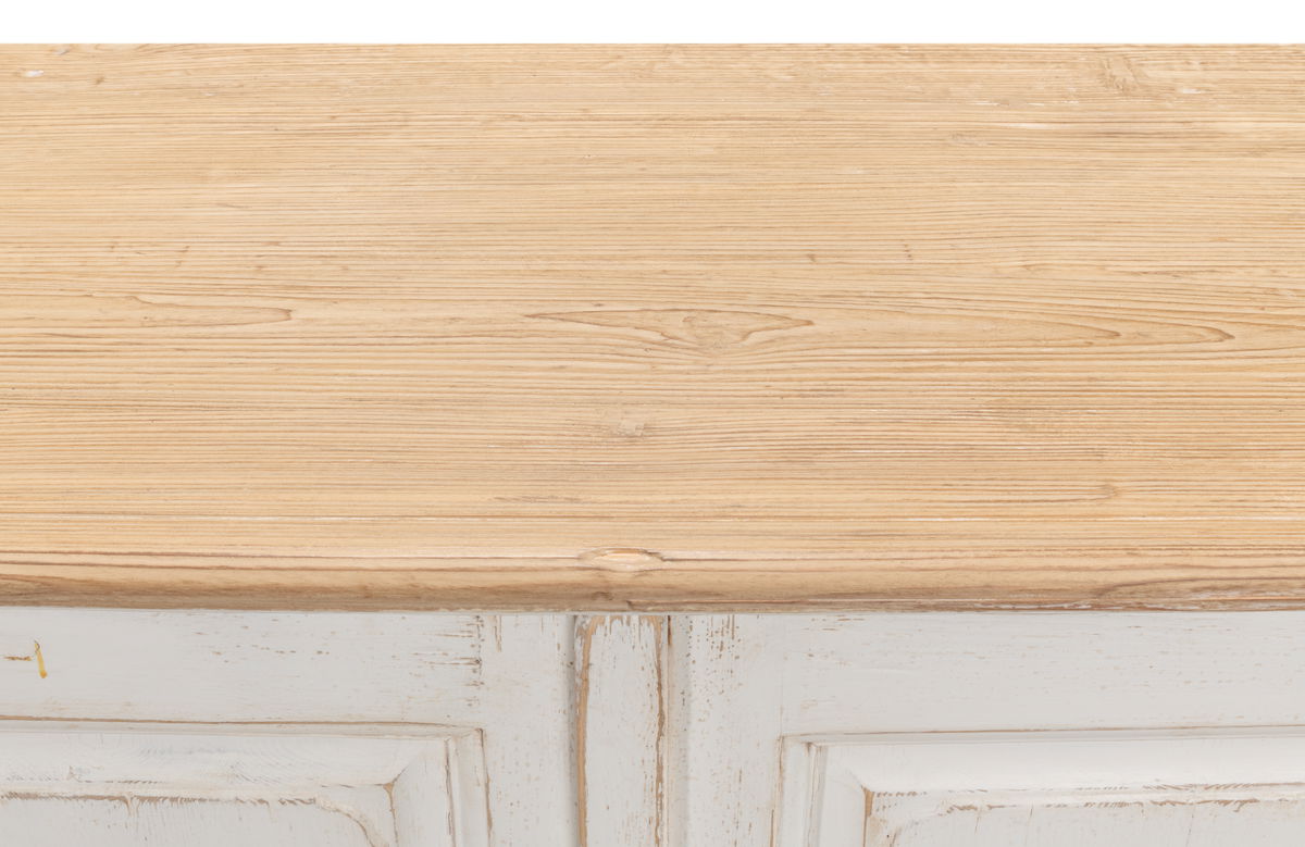 Antique Whitewash Sideboard  6 Door, by Sarreid, 1'8" length x 9'11" width x 3' height View 7