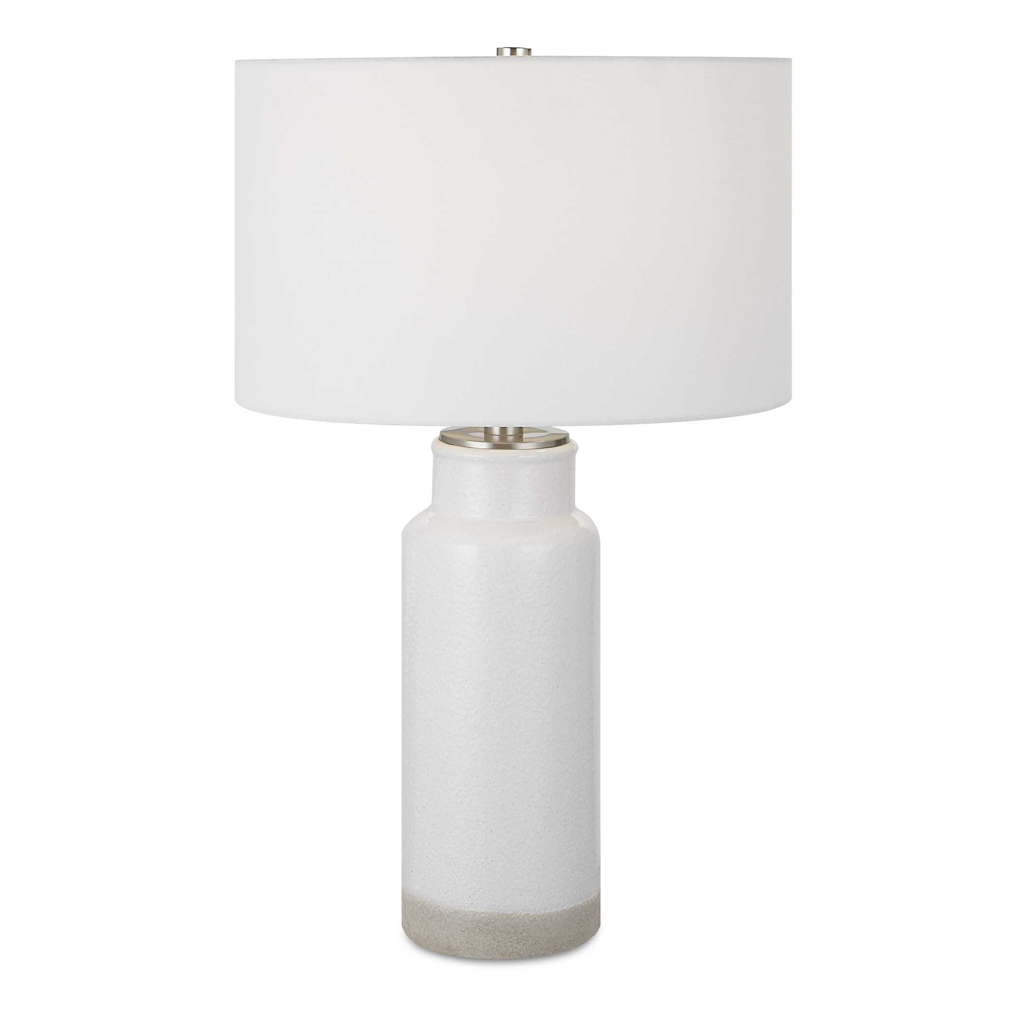 Albany White Farmhouse Table Lamp, by Uttermost, 17" width x 27.75" height x 17" depth View 1