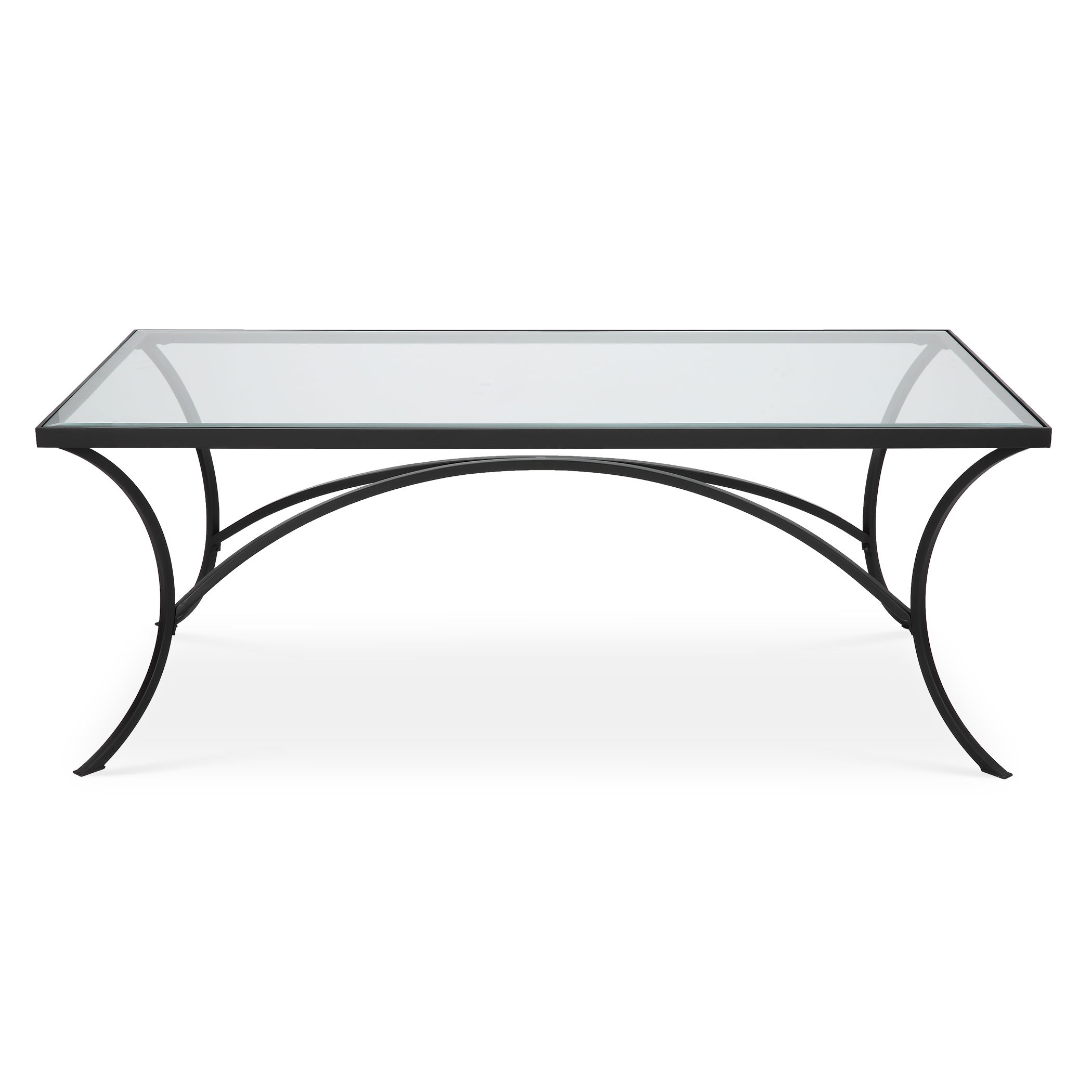 Alayna Black Metal & Glass Coffee Table large image 