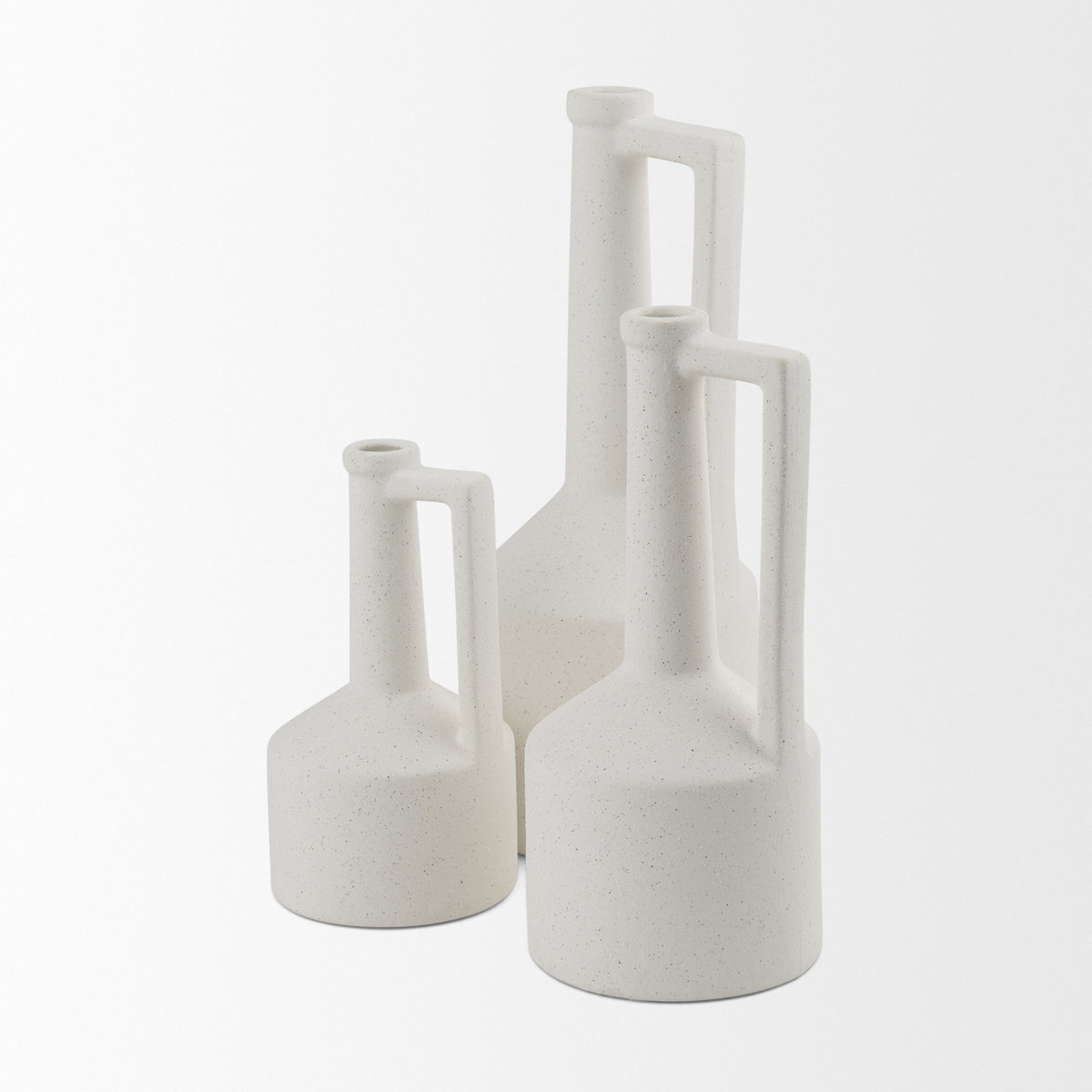 Burton 14.2H Medium White Ceramic Jug Vase, by Mercana, 5.51" length x 5.51" width x 12.6" height View 13