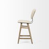 Haden 26.5' Seat Height Cream Upholstered Seat Brown Wood Frame Stool thumbnail 3