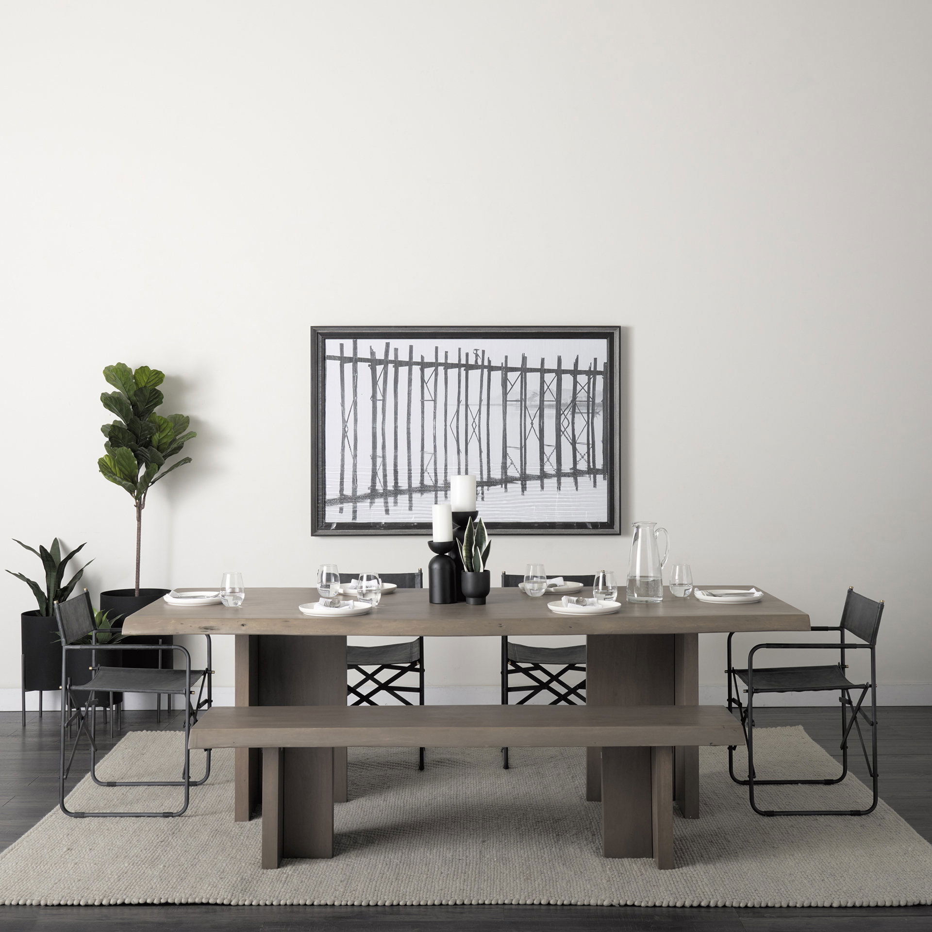 Konstantin 94.0 x 40.0 x 30.0 Medium Brown Wood with Live Edge Rectangular Dining Table large image 