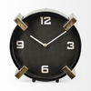 Agar Black Metal Round Table Clock, by Mercana, 10" length x 4.5" width x 10" height thumbnail 3