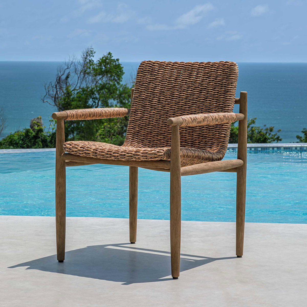 Sumba Golden Flax Outdoor Dining Chair, Outdoor Chair by Uttermost, 1'11.4" width x 2'8.8" height x 2' depth View 1