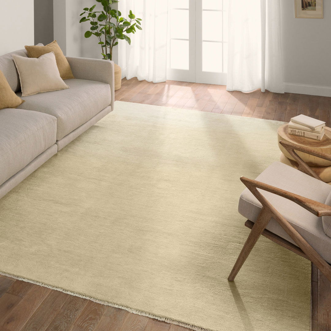 Jaipur Living Origin SAG17 Handknotted Solid Cream Area Rug (6'x9') large image 