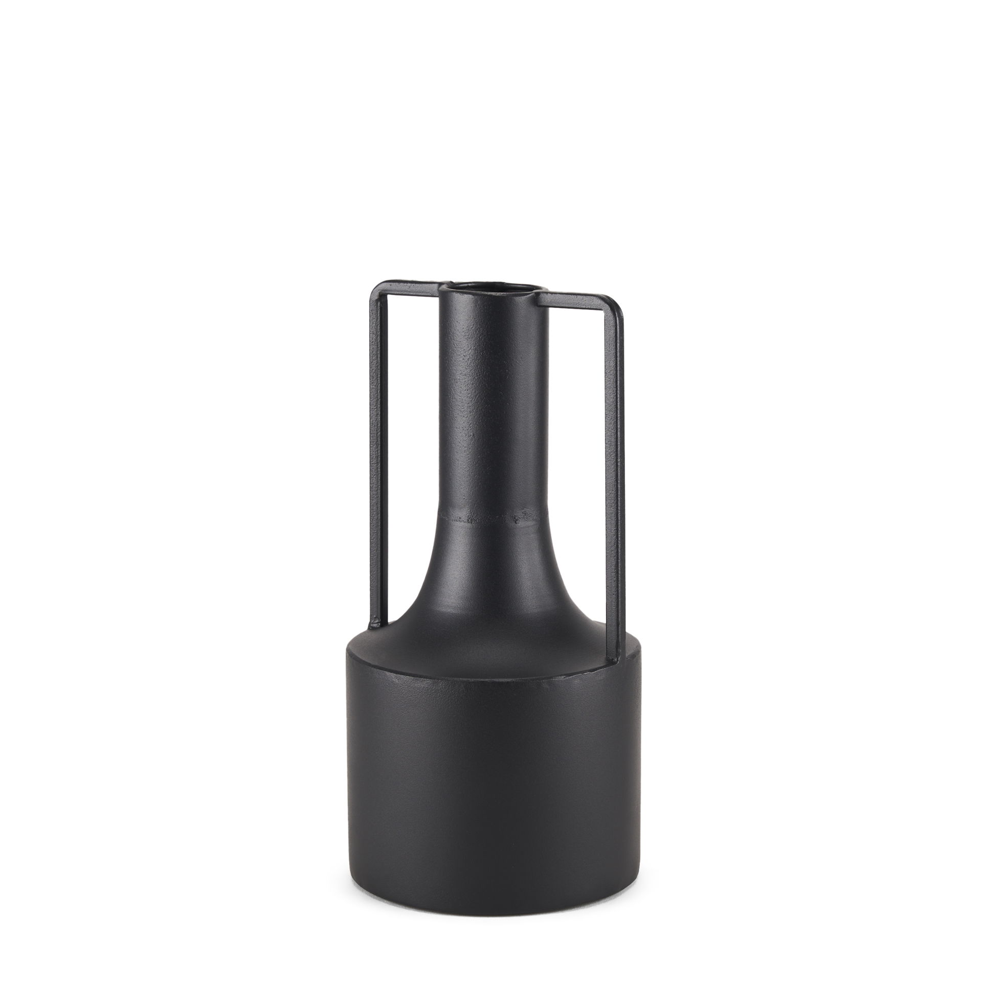 Tovi Small Matte Black Narrow Metal Vase large image 
