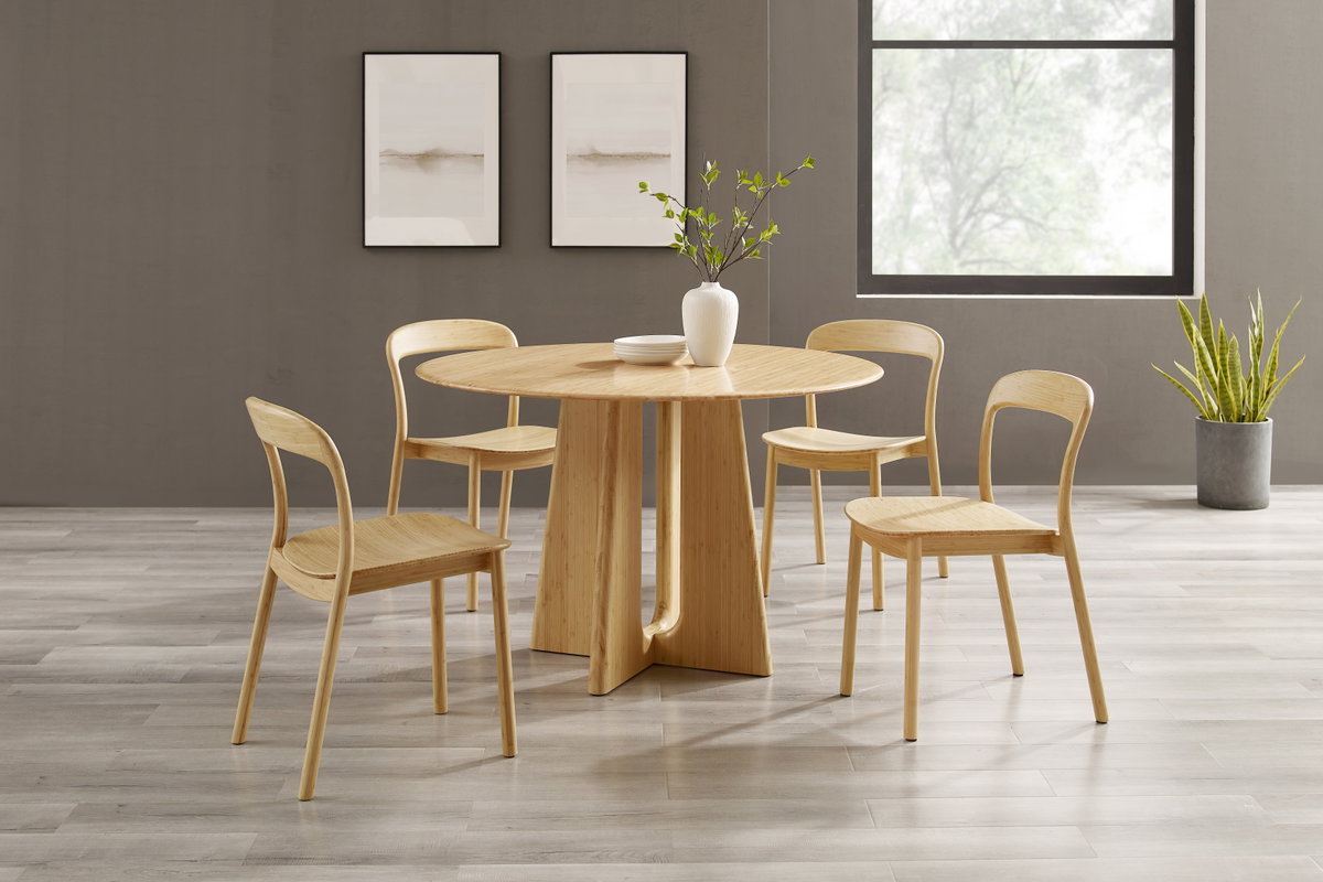 Hanna Dining Chair Bamboo Seat, Wheat (Set of 2), by Greenington, 18" length x 21.5" width x 30.75" height View 3