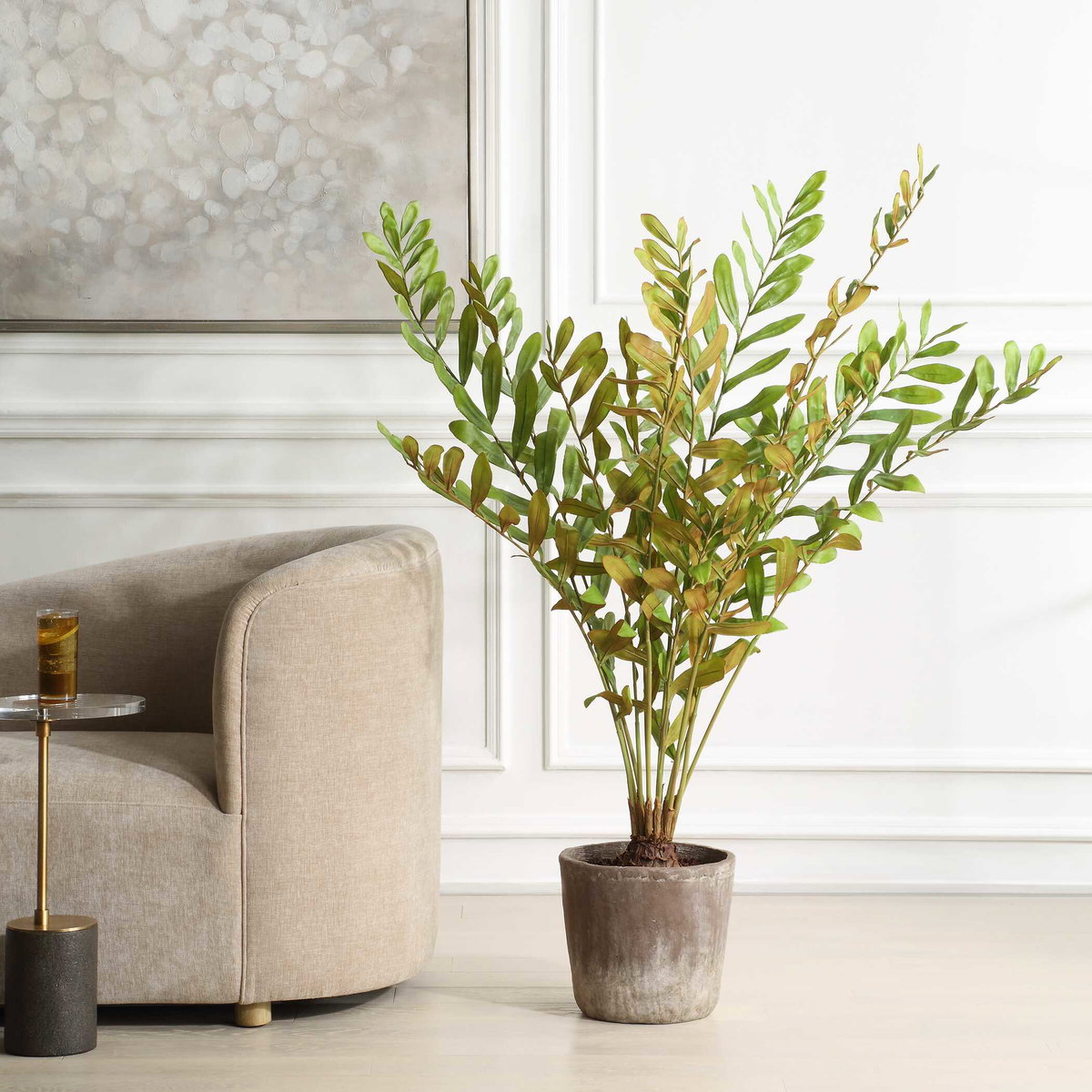 Zamia Palm Accent In Planter, by Uttermost, 43" width x 57.75" height x 43" depth View 2