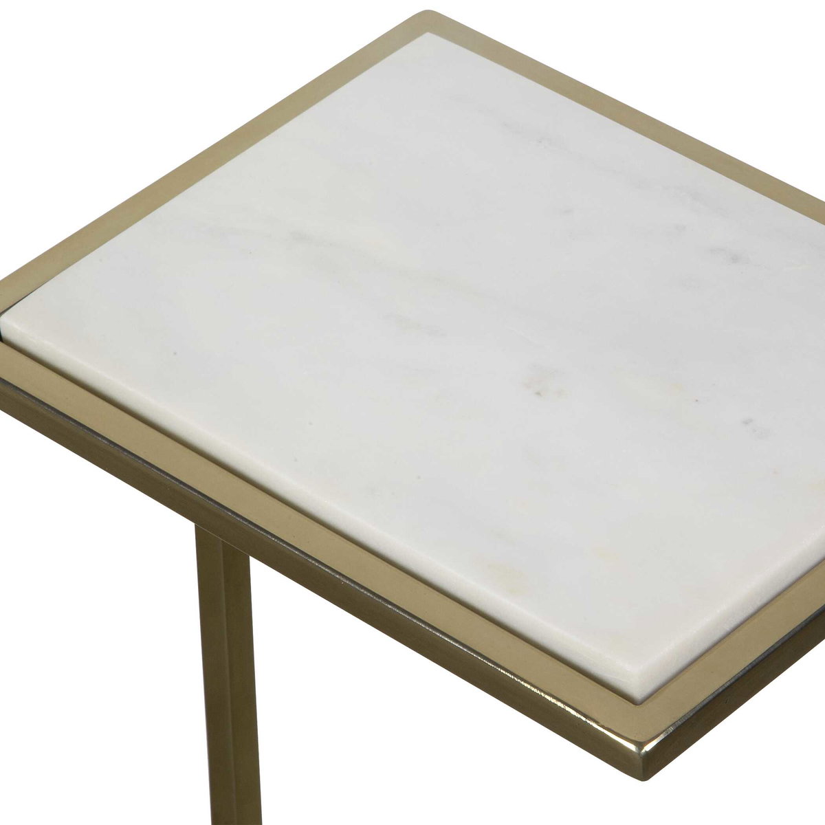 Elevate White Marble Drink Table, Side & End Table by Uttermost, 10" width x 20" height x 8" depth View 7