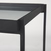 Trey Black Metal with Glass Accent Table, Side & End Table by Mercana, 22" length x 22" width x 24" height thumbnail 9