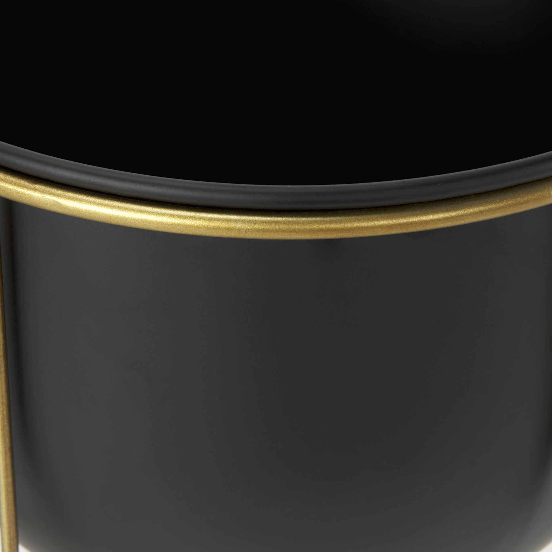 Danica Set of 2 Matte Black Metal Plant Stands, Planter by Mercana, 10.43" length x 10.43" width x 25.39" height View 6