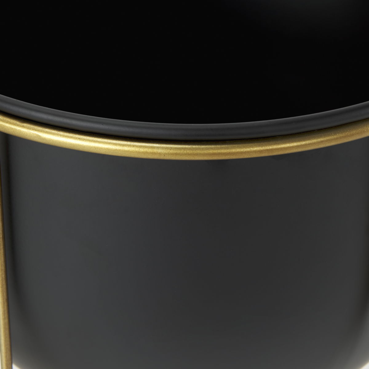 Danica Set of 2 Matte Black Metal Plant Stands, Planter by Mercana, 10.43" length x 10.43" width x 25.39" height View 6