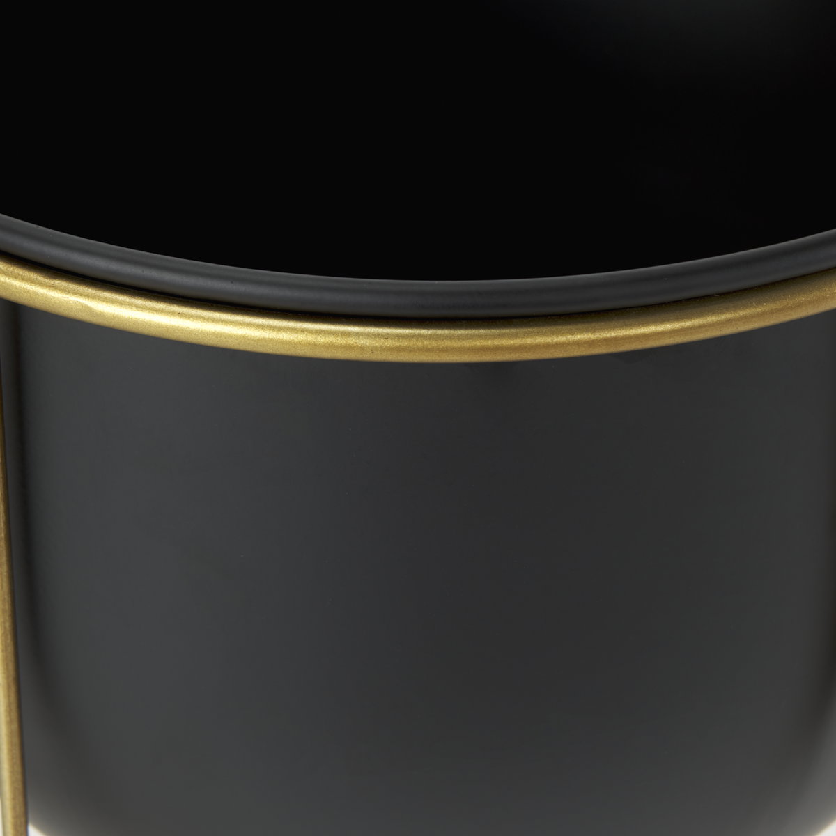 Danica Set of 2 Matte Black Metal Plant Stands, Planter by Mercana, 10.43" length x 10.43" width x 25.39" height View 6