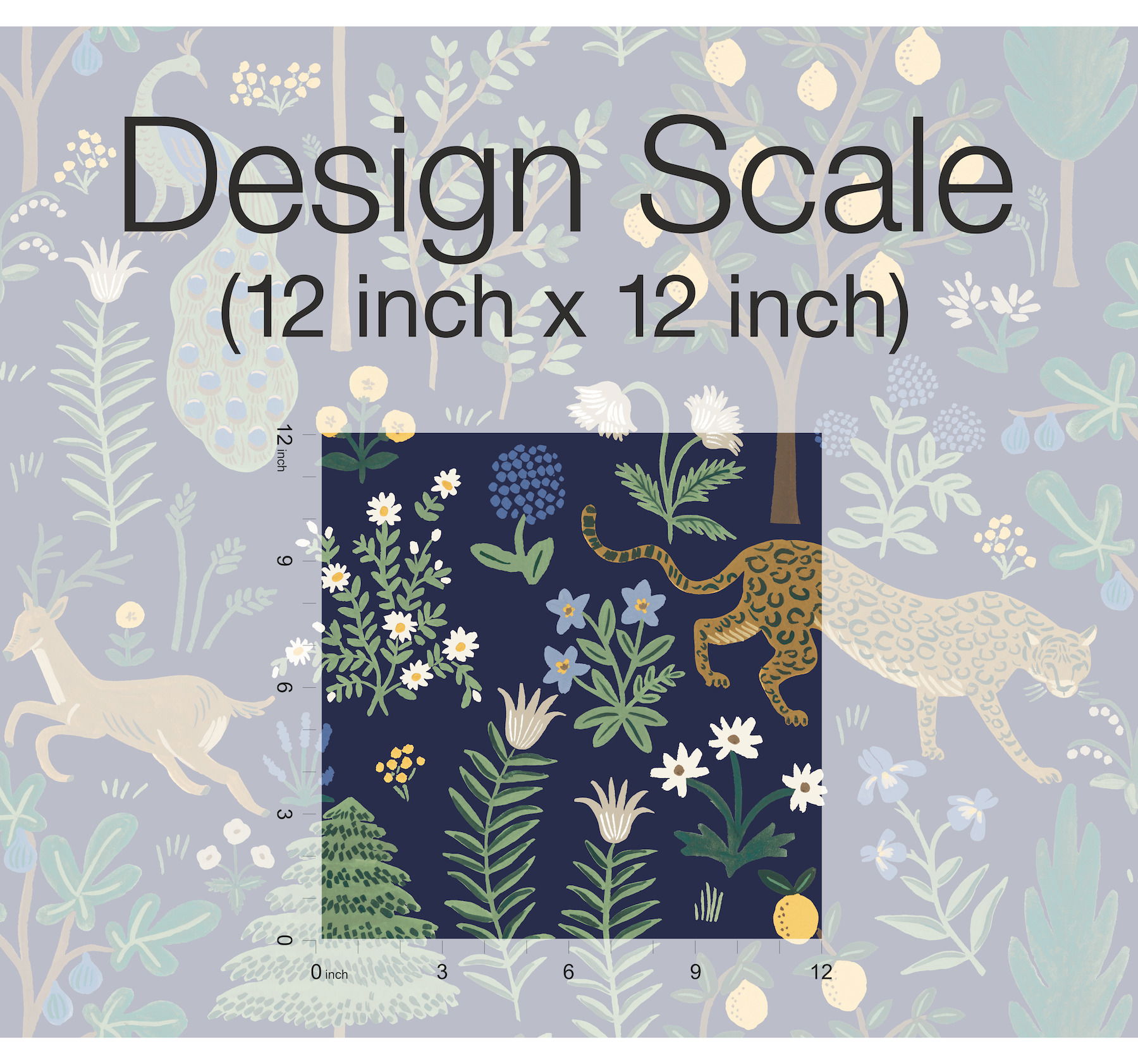Menagerie Blue Peel & Stick Wallpaper large image 
