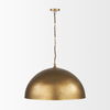 Karina 36' Round Brass-tone Hammered Metal Dome Pendant Light, by Mercana, 39" length x 39" width x 23" height thumbnail 3