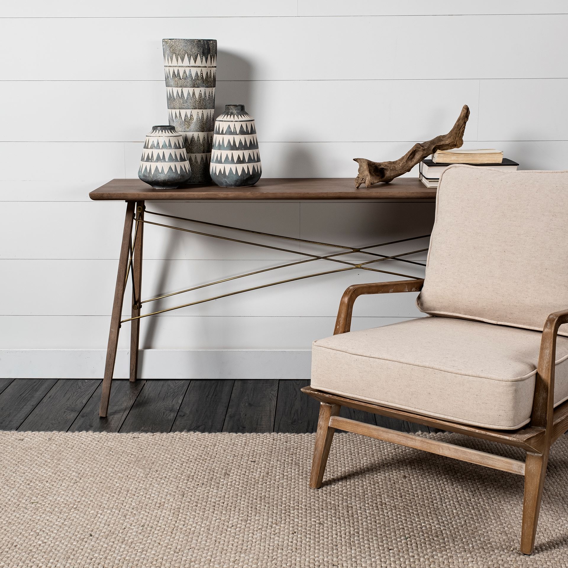 Delaney Large Gray Patterned Ceramic Vase, by Mercana, 6.69" length x 6.69" width x 10.04" height View 3