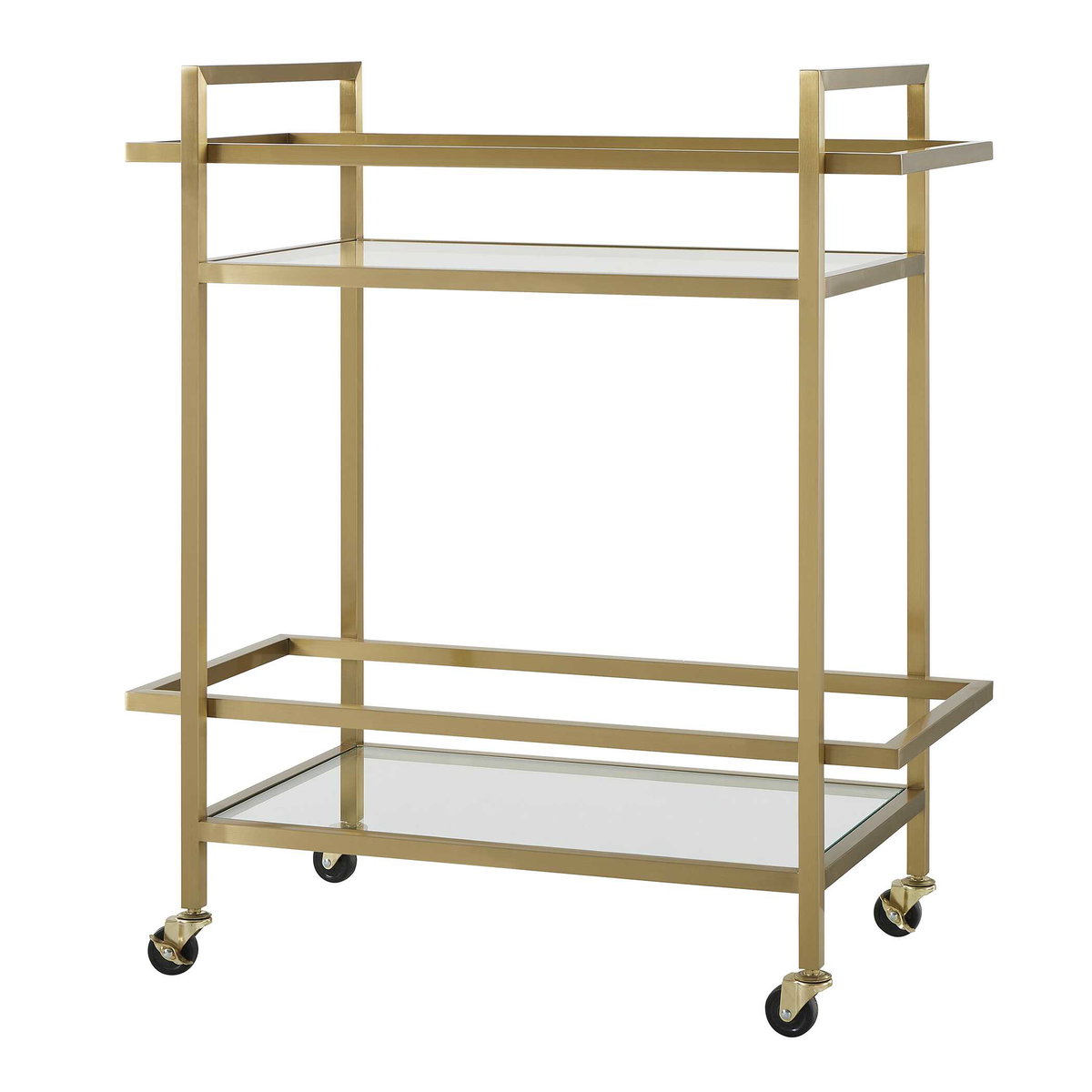 Erena Brass Bar Cart, Bar Carts & Cabinet by Uttermost, 32" width x 36" height x 16" depth View 4