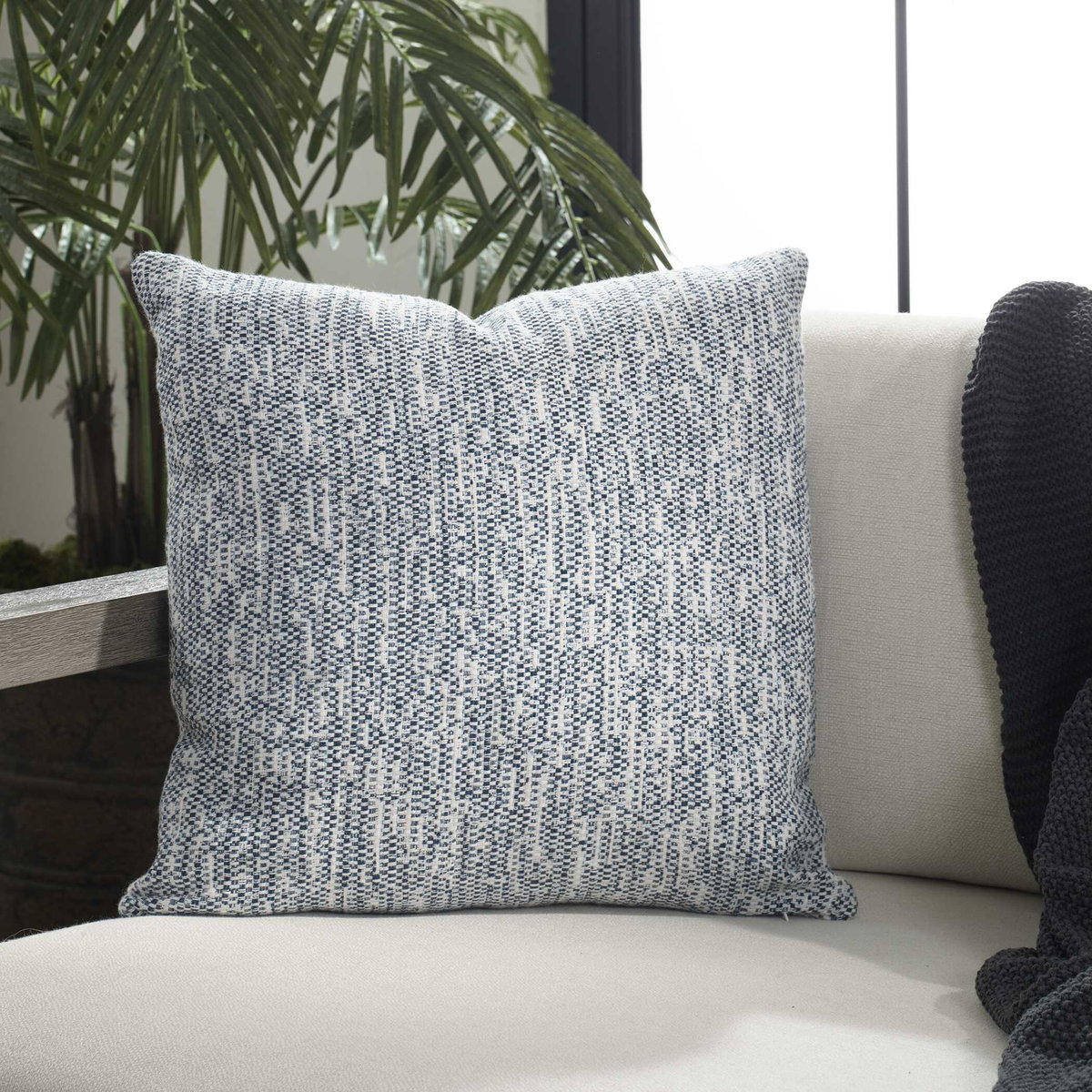 Zenith Indigo Outdoor Pillow, Decorative Pillow by Uttermost, 20" width x 20" height x 8" depth View 2