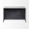 Fieri Solid Iron Black Body White Marble Top Four Drawer Kitchen Island, by Mercana, 58" length x 32" width x 36.5" height thumbnail 6