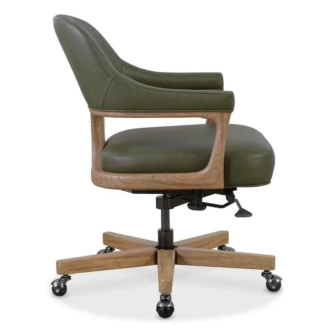 EC Leather Swivel Executive Chair, Office Chair by Hooker Furniture, 24" width x 33.75" height x 26.25" depth View 9