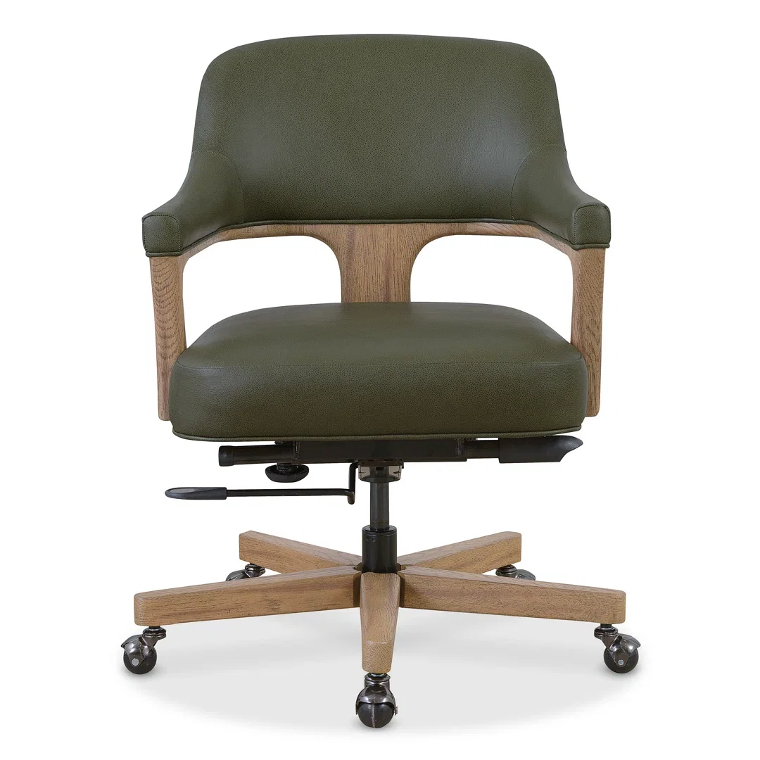 EC Leather Swivel Executive Chair, Office Chair by Hooker Furniture, 24" width x 33.75" height x 26.25" depth View 1