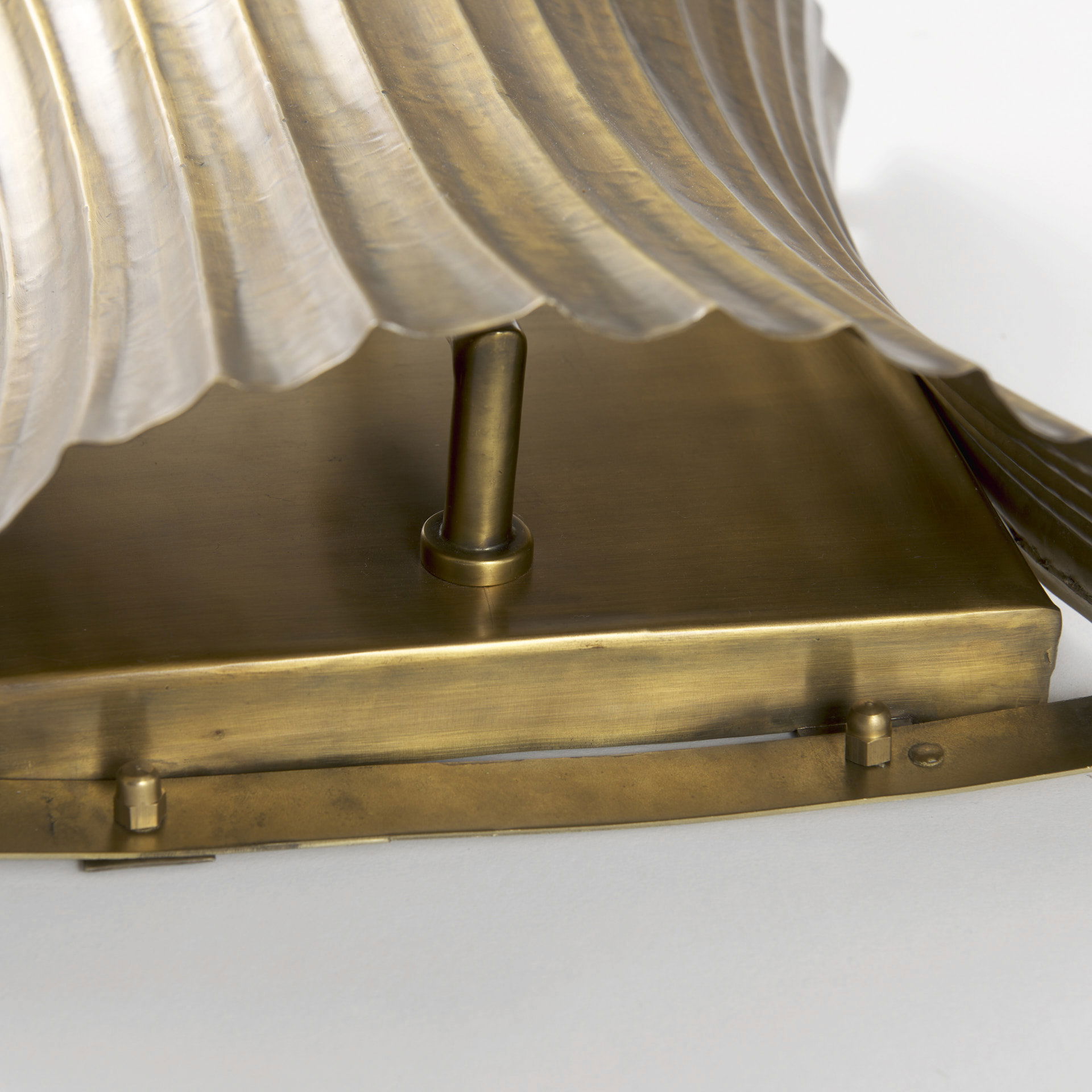 Letitia  Gold Hammered Metal Fan Wall Sconce large image 