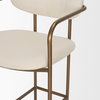 Parker Backless 36.5in Seat Counter Stool | Cream Fabric with Gold Metal, Counter & Bar Stool by Mercana, 21.25" length x 21.5" width x 36.5" height thumbnail 12